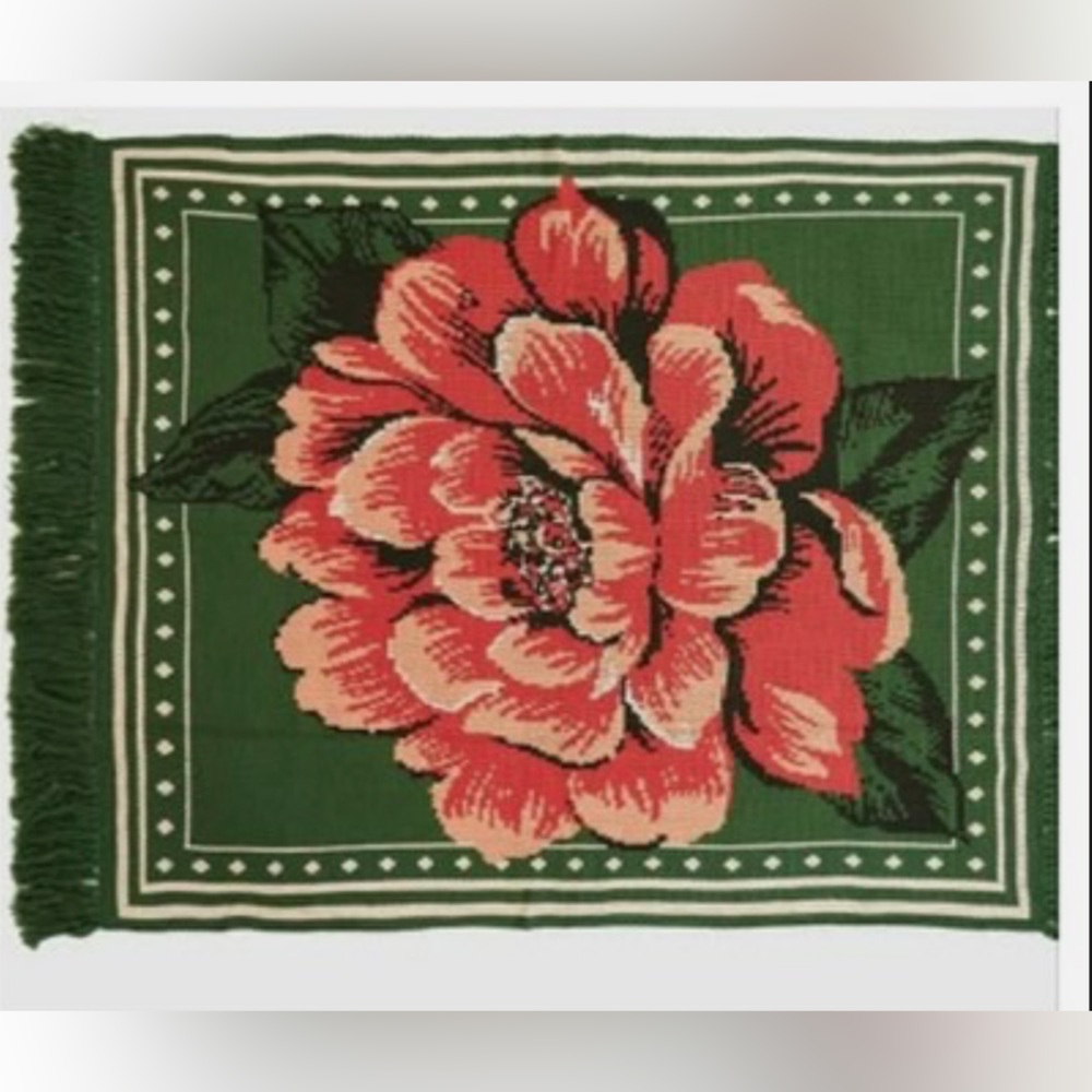 Rare Farm Rio Knit Chita Flower Blanket Floral Cottagecore Multicolor 321131 NEW